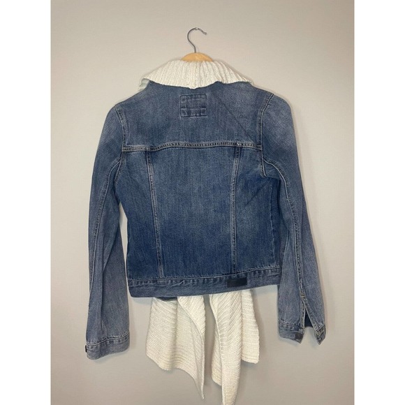 Abercrombie & Fitch Womens Blue Jean Denim Sweater Lined Jacket SZ S - Picture 2 of 6
